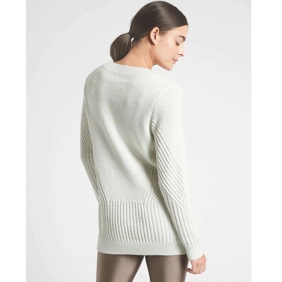 ATHLETA Teton Chunky Knit Sweater in Dove—Off-White Size Medium - Picture 3 of 7